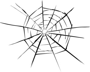 Texture of broken glass cracks, abstract vector illustration