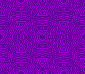 Abstract fantasy striped thin line round geometric seamless pattern. Creative mosaic, tile background.