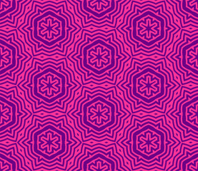 Abstract fantasy striped thin line round geometric seamless pattern. Creative mosaic, tile background.