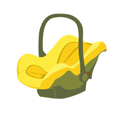 Newborn baby Car Seat, isolated on white, isolated on white background. Flat 3d vector isometric illustration. Car-seat group 0+
Cute Baby Car Seat Cartoon Character 