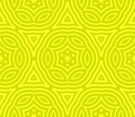 Abstract fantasy striped thin line round geometric seamless pattern. Creative mosaic, tile background.