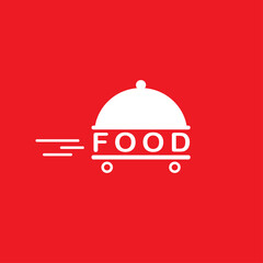 Food delivery logo. Pin food vector, restaurant logo