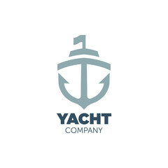 yacht logo design with geometry