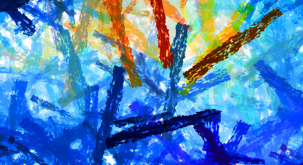 Brushed Painted Abstract Background. Brush stroked painting. Artistic vibrant and colorful wallpaper..