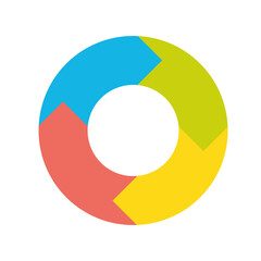 Four colored arrows in circle