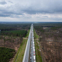 photo of traffic jam in polish forest