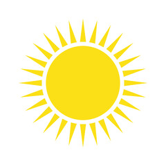 Yellow sun simple flat icon - obrazy, fototapety, plakaty