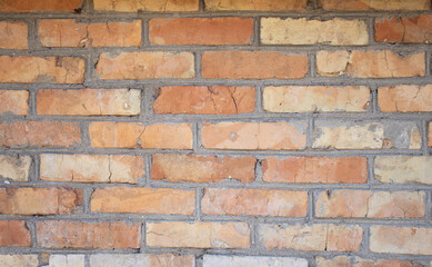 Destroyed Wall From A Red Brick Background