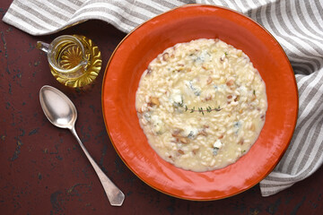 Maroni risotto - risotto with chestnuts and gorgonzola