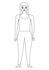 Girl standing cartoon character isolated - vector