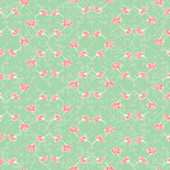 hearts made of carnation flowers seamless pattern