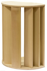 Wooden lamp for sauna closeup isolated white