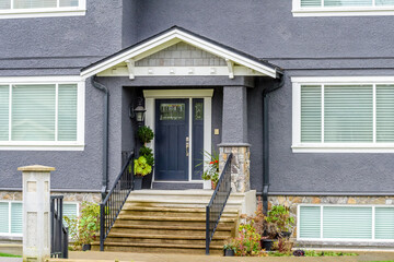 A nice entrance of a luxury house in Vancouver, Canada.