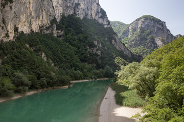 A view of the landscape and unspoiled nature at Gole Del Furlo