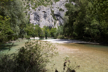 A view of the landscape and unspoiled nature at Gole Del Furlo