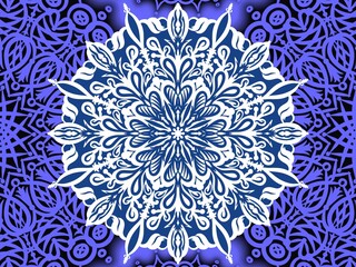 Mandala floral ornament design. Trendy colorful mandala ornamental. Creative work, hand drawing illustration. Digital art illustration