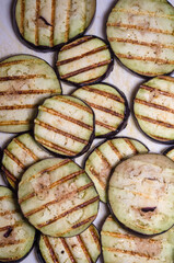grilled eggplants, photo in white light