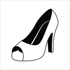 High heels icon isolated on white background. color editable