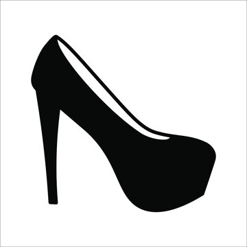 High heels icon isolated on white background. color editable