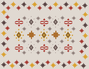 Turkish kilim pattern background with ornamental elements and retro colors. Design backgrounds for carpet, rug, wallpaper, fabric.