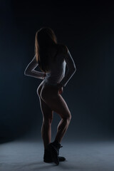 Fototapeta premium Sexy body nude woman. Naked sensual beautiful girl. Artistic photo.