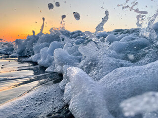 dancing waves at sunrise