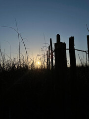 silhouette of a fence