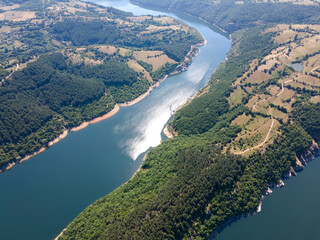 Fototapeta na wymiar Arda River meander and Kardzhali Reservoir, Bulgaria