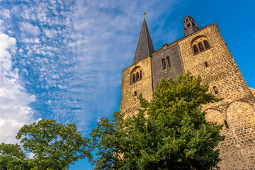 Fototapeta na wymiar View of the Quedlinburg Church, Germany