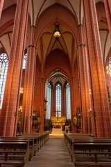 Fototapeta na wymiar FRANKFURT, GERMANY, 25 JULY 2020: Interior of the Frankfurt Cathedral