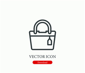 Bag vector icon.  Editable stroke. Linear style sign for use on web design and mobile apps, logo. Symbol illustration. Pixel vector graphics - Vector