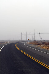 shot of an empty road during fog