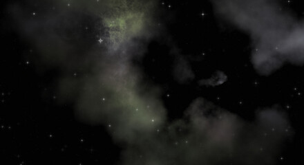 Star field in galaxy space with colorful nebula. Sci fi background of deep space. Ethereal wallpaper.