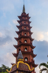HANOI, VIETNAM, 4 JANUARY 2020: The Tran Quoc Pagoda of Hanoi