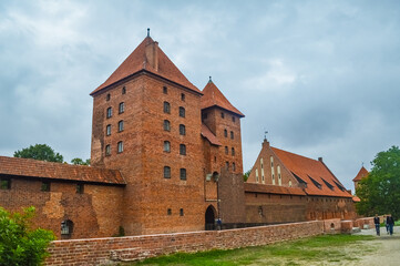 MALBORK, POLAND, 26 AUGUST 2018: Tower and walls of the Malbork Castle, Poland