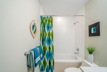 Interior design of a spacious and elegant bathroom