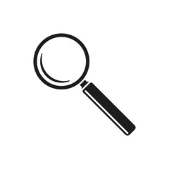 Magnifying glass icon. Vector. Flat design.