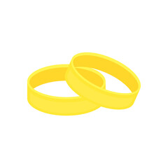 Wedding rings icon. Golden rings. Vector illustration.