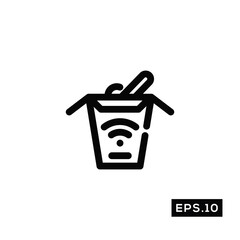 Food delivery line icon. Online food delivery icon Vector Illustration Template For Web and Mobile