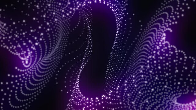Seamless purple revolving glowing swirl in the 3d environment.