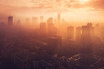 Warsaw foggy morning