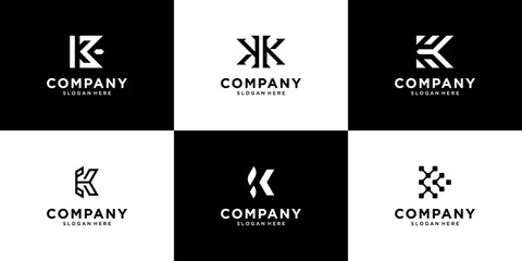 Set of Letter K logo design template