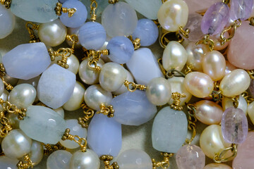 アクセサリー。天然炭水真珠のネックレス。