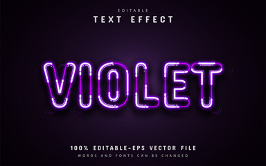 Violet neon style text effect editable