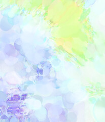 Watercolor abstract painting with pastel colors. Soft color painted illustration of calming composition for poster, wall art, banner, card, book cover or packaging. Modern brush strokes painting.