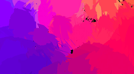 Painted composition with vibrant brush strokes. Textured colorful painting. Paint brushed wallpaper.