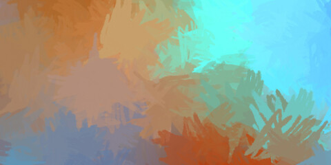 Obraz premium Brushed Painted Abstract Background. Wild chaotic brushstrokes. Strokes of paint. 2D Illustration. Brush stroked painting.