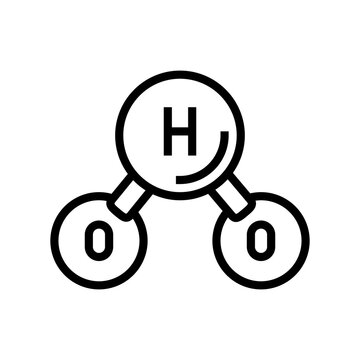 h2o water molecule line icon vector. h2o water molecule sign. isolated contour symbol black illustration