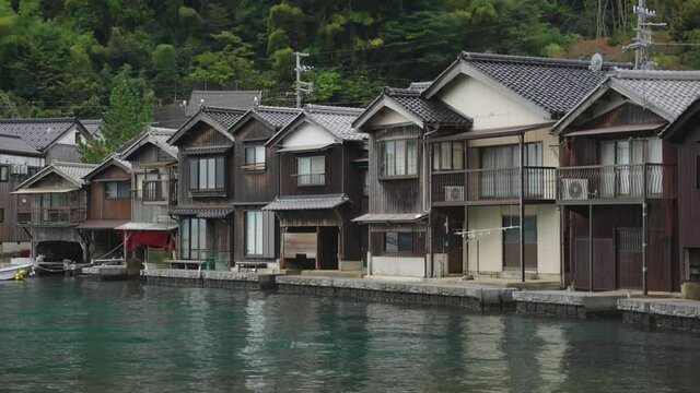 Funaya Boathouse in Ine Cho, Kyoto Japan