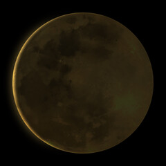 金色に光る月齢29の月のイラスト素材